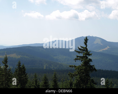 Vue depuis la montagne de la montagne Zwercheck Grand Arber, Bavière, forêt de Bavière, Allemagne Banque D'Images