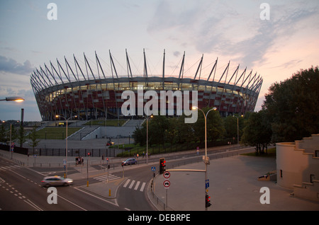 Varsovie, Pologne, le Stade National, le stade Narodowy ; Dawn Banque D'Images