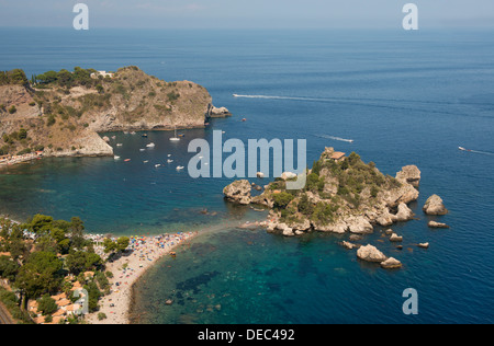 Isola Bella à Taormina, Sicile, Italie Banque D'Images