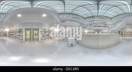 Les salles de lecture, à la bibliothèque publique d'Mailaender Platz, Stuttgart, Bade-Wurtemberg, Allemagne Banque D'Images