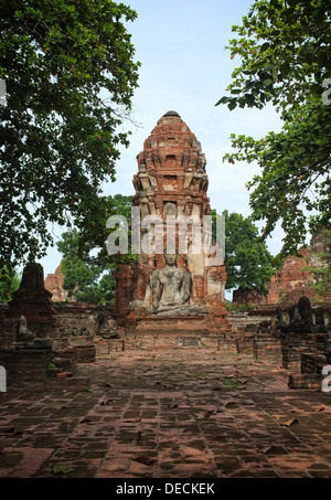 Wat Mahathat ruines, Ayutthaya Thaïlande Banque D'Images