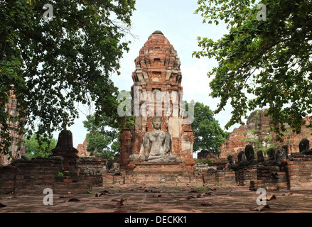 Wat Mahathat ruines, Ayutthaya Thaïlande Banque D'Images