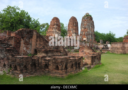 Wat Mahathat ruines, Ayutthaya Thaïlande Banque D'Images