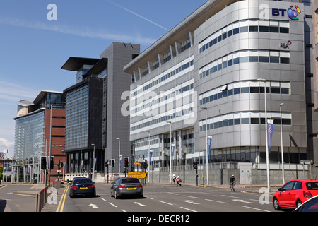 Voir l'ouest le long de la Broomielaw dans le centre-ville de Glasgow, Écosse, Royaume-Uni Banque D'Images