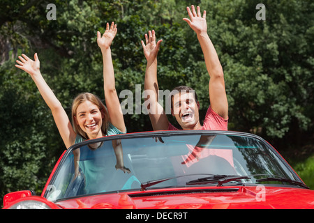 Happy mature couple cabriolet Banque D'Images