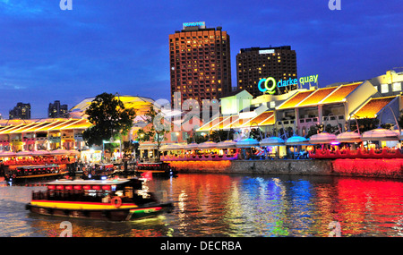 Attractions touristiques de Singapour - Clarke Quay Banque D'Images