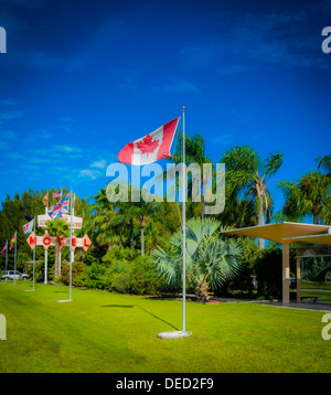 Au milieu du siècle Motel historique conçu par Victor A. Lundy, Warm Mineral Springs, FL Banque D'Images