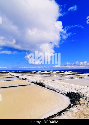 Salinas de Fuencaliente - sel des étangs d'évaporation à La Palma, Îles Canaries, Espagne Banque D'Images