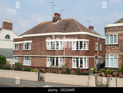 Maisons Art Déco Exmouth, Devon, England, UK Banque D'Images