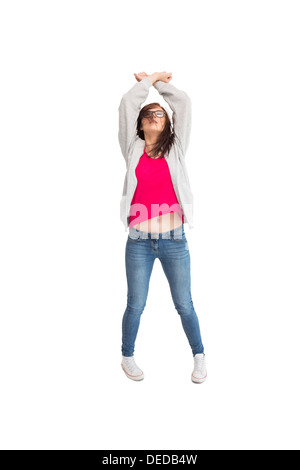Jolie jeune femme dansant Banque D'Images