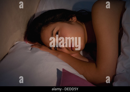 Young Asian woman souffrant d'insomnie Banque D'Images