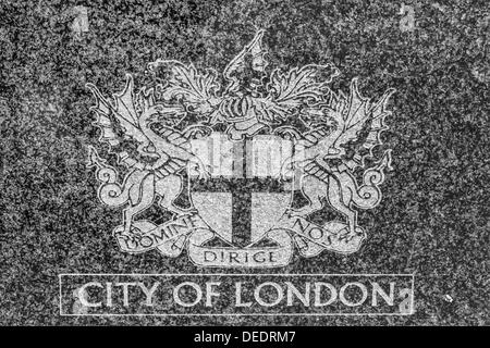 Ville de London Armoiries sculptées dans la pierre Banque D'Images