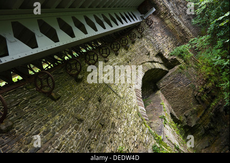 Les trois ponts à Devil's Bridge près d'Aberystwyth, Ceredigion Pays de Galles UK Banque D'Images