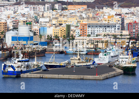 Bateaux de pêche au Port de Santa Catalina, Las Palmas, Gran Canaria, Îles Canaries, Espagne, Europe, Atlantique Banque D'Images