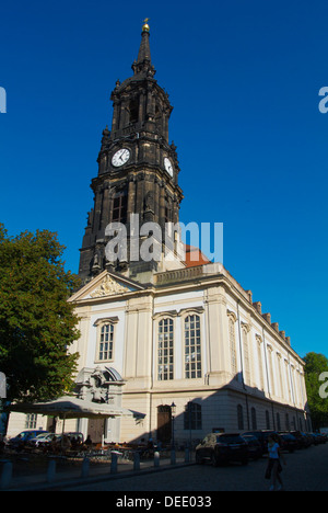 L'Église Dreikönigskirche de trois rois à Neustadt la nouvelle ville Dresde Allemagne Europe centrale orientale Banque D'Images