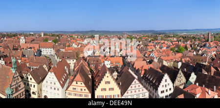 High angle view plus de Rothenburg ob der Tauber, Romantische Strasse, Franconia, Bavaria, Germany, Europe Banque D'Images