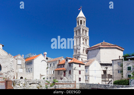 Sveti Duje St. Dominus (cathédrale), le palais de Dioclétien, site classé au Patrimoine Mondial de l'UNESCO, Split, Dubrovnik, Croatie, Europe Banque D'Images