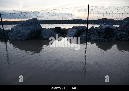 Barrage de stériles à Potgietersrus mine de platine, Limpopo, Afrique du Sud, Banque D'Images