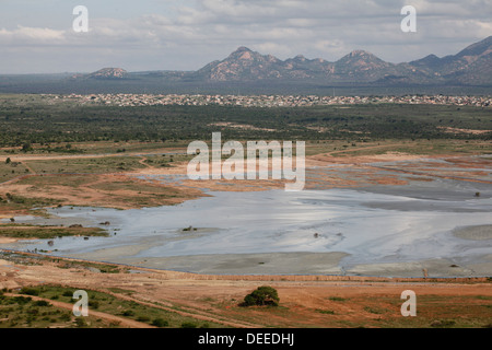 Barrage de stériles à Potgietersrus mine de platine, Limpopo, Afrique du Sud, Banque D'Images