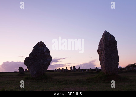 Mégalithes d'alignements de Lagatjar, Camaret, Rade de Brest, Bretagne, France, Europe Banque D'Images
