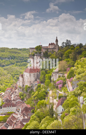 L'ancien village de Rocamadour, une destination de pèlerinage, dans le Lot, France, Europe Banque D'Images