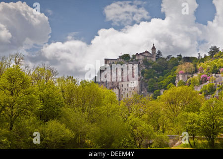 L'ancien village de Rocamadour, une destination de pèlerinage, dans le Lot, France, Europe Banque D'Images