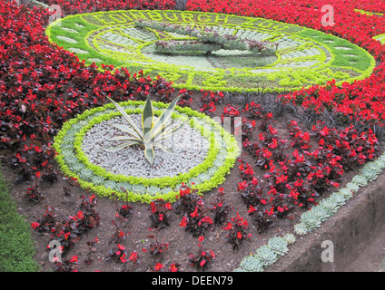 Horloge florale, Princes Street Gardens, Édimbourg, Écosse, Royaume-Uni Banque D'Images