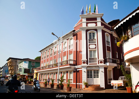 Façade d'un hôtel, Panjim Inn, Panaji, Goa, Inde Banque D'Images