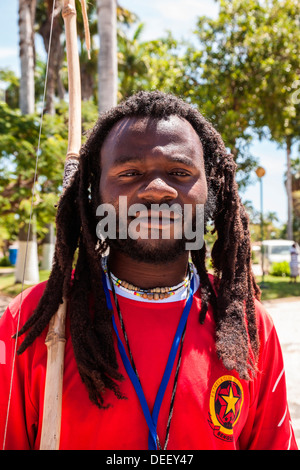 L'Afrique, Angola, Benguela. Close-up portrait of man rastafari. Banque D'Images