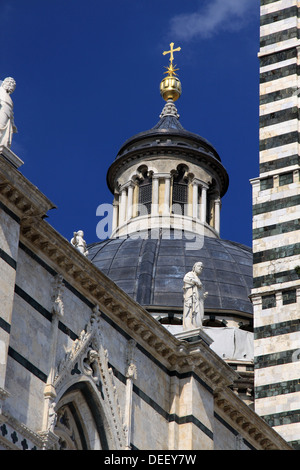 Façade de la Cathédrale de Sienne en Toscane, Italie Banque D'Images