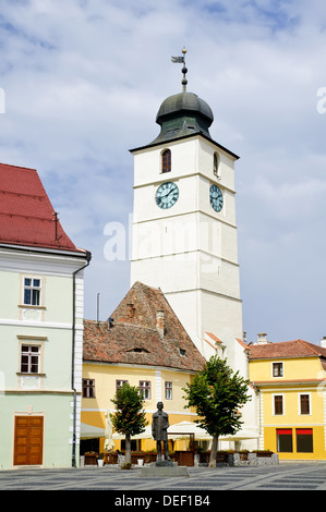 La tour du conseil à Sibiu, capitale européenne de la culture 2007 Banque D'Images