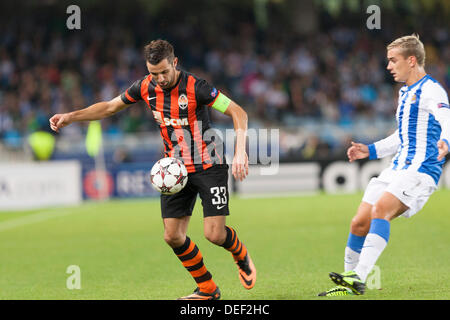 San Sebastion, Espagne. 17 août, 2013. Darijo SRNA, le Shakhtar Donetsk defender, au cours de la jeu de la Ligue des Champions entre le Real Sociedad et Shakhtar Donetsk du San Sebastion, Espagne. Credit : Action Plus Sport Images/Alamy Live News Banque D'Images