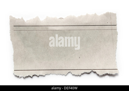 Morceau de papier déchiré sur fond uni. Copy space Banque D'Images