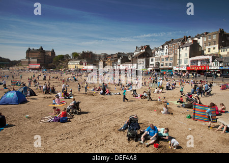 Occupé à Scarborough Beach, un jour ensoleillé, juin 2013 Banque D'Images