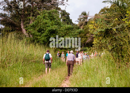 L'Afrique, Congo, Point Noire. Les touristes en milieu rural Noire Point. Banque D'Images