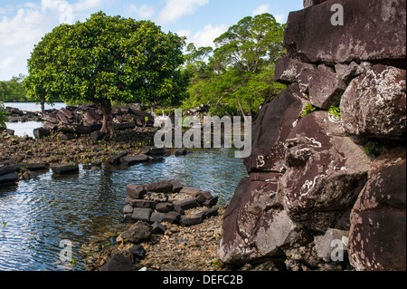 Ville en ruines de Nan Madol, Pohnpei (Ponape), États fédérés de Micronésie, Îles Carolines, Centre du Pacifique, Pacifique Banque D'Images