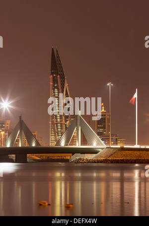 Nuit à Manama, Bahreïn, Moyen-Orient Banque D'Images