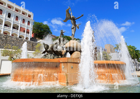 La Princesa Fontaine dans la vieille ville de San Juan, Puerto Rico, des Caraïbes Banque D'Images