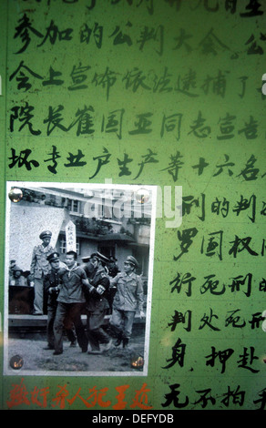 Poster d'arrestation en Chine pendant la Révolution Culturelle Banque D'Images