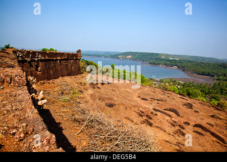 Ruines du Fort Zborište, Plage de Vagator, plage de Vagator, Bardez, North Goa, Goa, Inde Banque D'Images