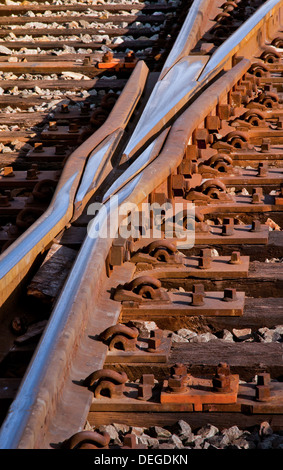 Interrupteurs de rail dans la cour principale off Banque D'Images