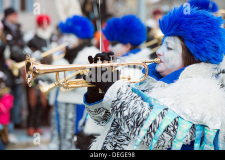 Brass Band, Fasnact défilé printemps, Monthey, Valais, Suisse, Europe Banque D'Images