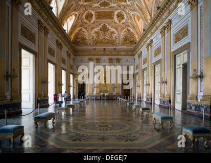 Salle du trône, le Palais Royal, Caserte, Campanie, Italie, Europe Banque D'Images