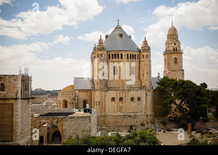 L'église de la Dormition sur le Mont Sion, Jérusalem, Israël, Moyen Orient Banque D'Images