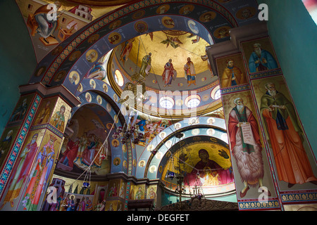 L'Église orthodoxe grecque des Douze Apôtres à Capharnaüm de la mer de Galilée (lac de Tibériade), Israël, Moyen Orient Banque D'Images