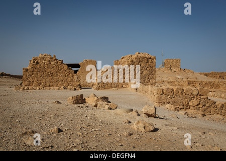 Vue sur le désert de Judée à partir de la forteresse de Massada, Israël, Moyen Orient Banque D'Images