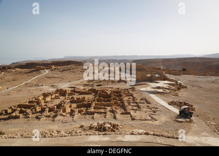 La forteresse de Massada, Site du patrimoine mondial de l'UNESCO, sur le bord de la Judée, Israël, Moyen Orient Banque D'Images