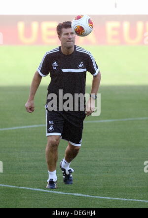 Valence, Espagne. Le mercredi 18 septembre 2013 Photo : Swansea manager Michael Laudrup. Re : Swansea City FC en avant de leur formation l'UEFA Europa League match contre Valencia C.F. à l'Estadio Mestalla, l'Espagne, le Crédit : D Legakis/Alamy Live News Banque D'Images