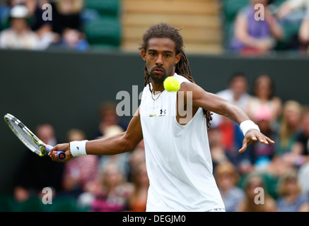 Dustin Brown (GER) en action au tournoi de Wimbledon 2013, Londres, Angleterre. Banque D'Images