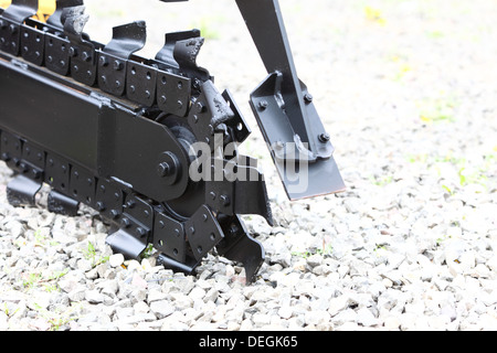 L'industrie machine détails Trench digger pour tranchées Banque D'Images